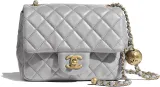 シャネル黒シープスキンメタルボールFLAP BAGフラップ バッグ