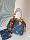 L&V デニムショッピングバッグ おしゃれな