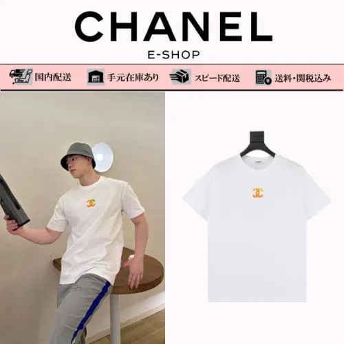 CHANEL /シャネルカラーロゴプリントラウンドネック半袖