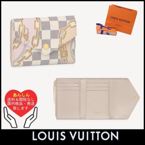 ギフトに》LOUIS VUITTON／ダミエアズール限定プリント 折り財布