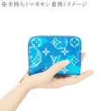 ルイヴィトン ジッピー コインパース モノグラムヴェルニ ブルー 青 パテントレザー ゴールド金具 コンパクトウォレット ラウンドファスナー財布 ミニ フラワー LV ロゴ 美品