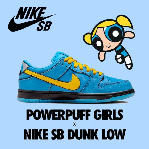 【🔥期間限定特別コラボ価格登場！】The Powerpuff Girls x Nike SB Dunk Lowパワーパフ ガールズの共同ブランドモデル