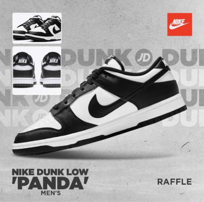 Nike Dunk Low Black and White Panda Retro Black low-cut sneakers for men and women