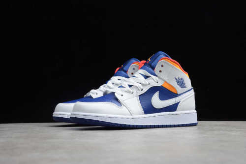 Air Jordan 1 Mid Laser Orange Deep Royal Blue 554725-131