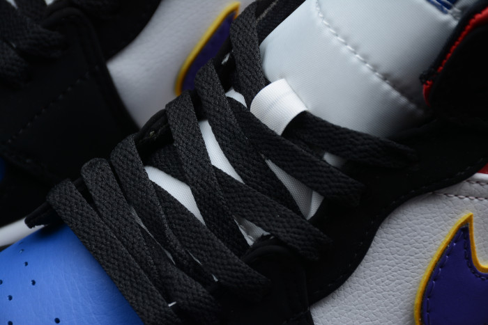 Air Jordan 1 Mid Lakers Top 3 Purple White Gym Red Blue 852542-005