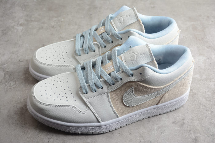 Air JORDAN 1 LOW SE Sail Canvas Cream Blue DQ4151 500