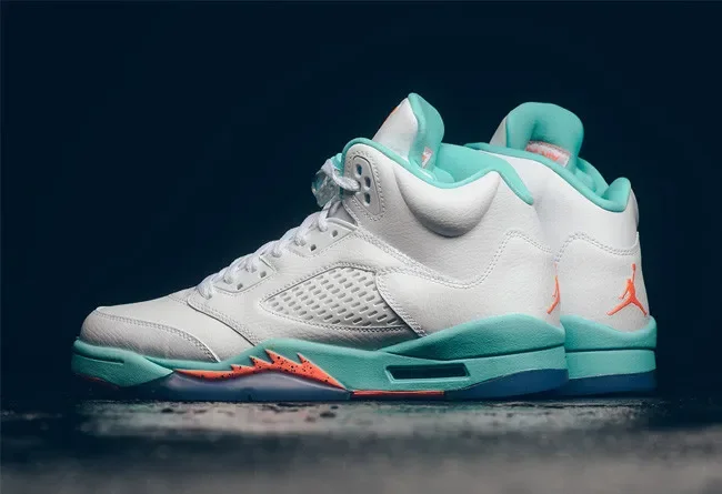 Air Jordan 5 “Light Aqua” White Blue Yellow 440892-100