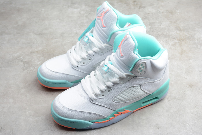 Air Jordan 5 “Light Aqua” White Blue Yellow 440892-100