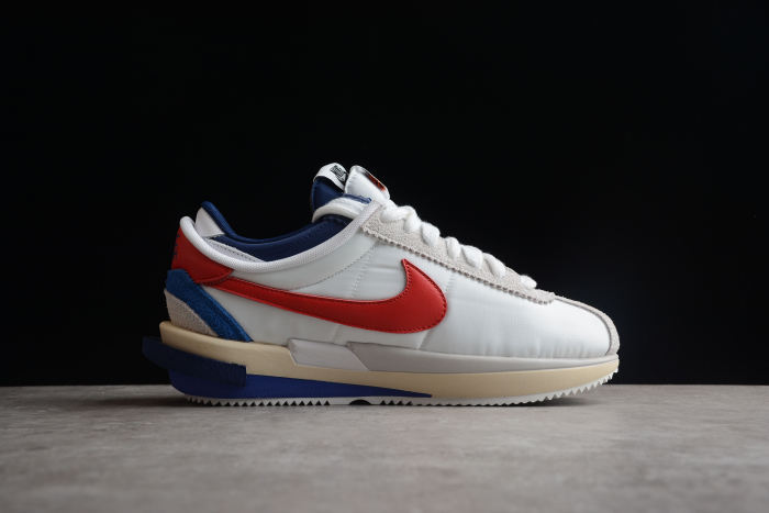 sacai × Nike Zoom Cortez White and University Red DQ0581-100