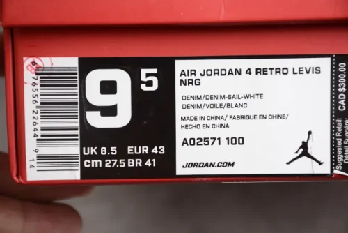 Levi's x Air Jordan 4 “White” AO2571-100