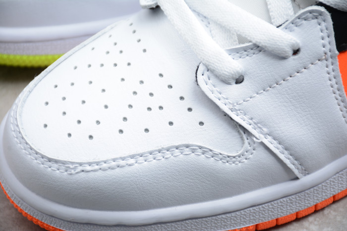 Air Jordan 1 Mid Notebook GS Yellow Orange Leather 554725-870