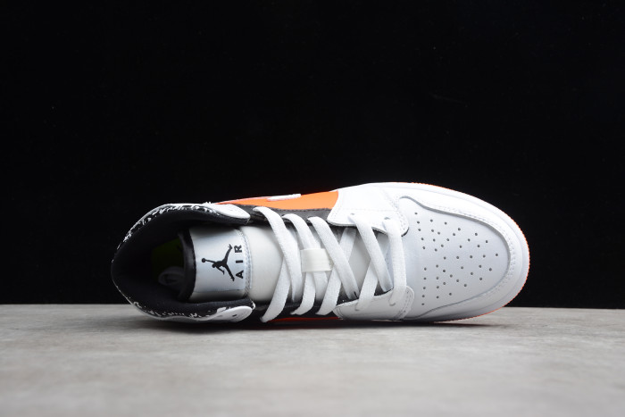 Air Jordan 1 Mid Notebook GS Yellow Orange Leather 554725-870