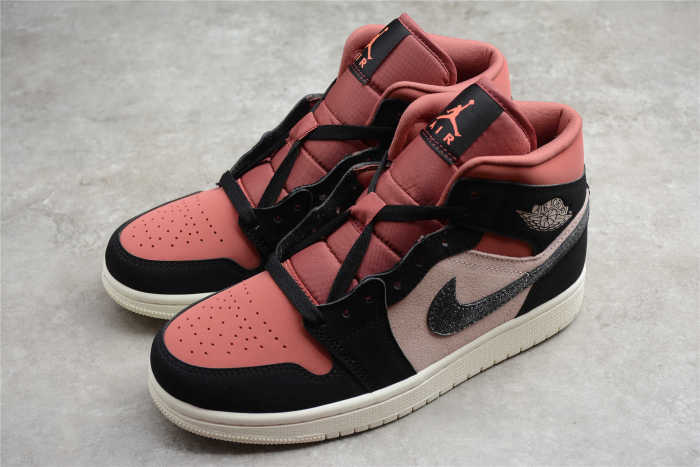 Air Jordan 1 Mid Suede Trainers BQ6472-202 Canyon Rust/Black