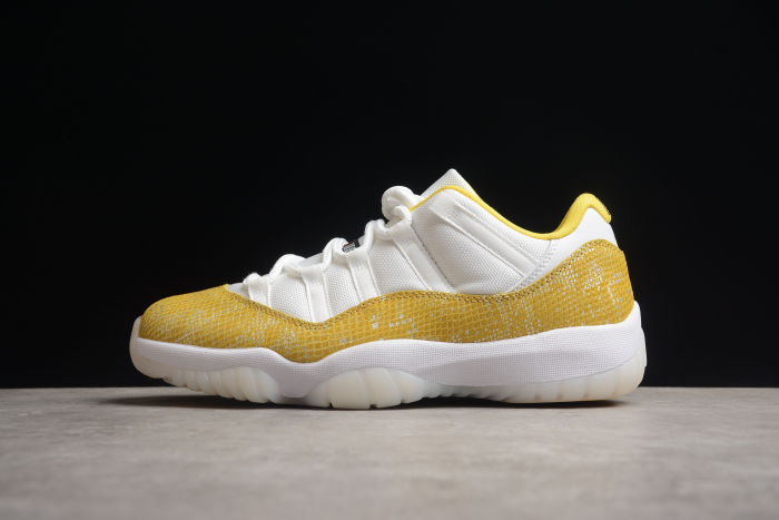 Air Jordan 11 Low Yellow snakeskin White Tour Sail AH7860-107