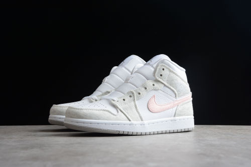 Air Jordan 1 Mid SE Light Iron Ore Women Sneakers White Atmosphere