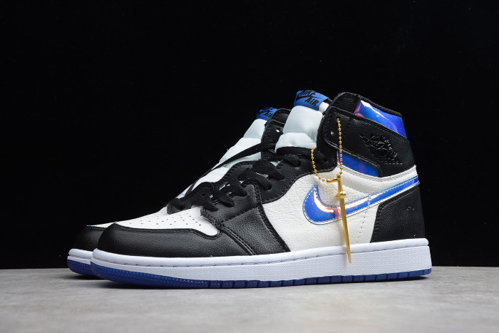 Air Jordan 1 High Fragment Design Black White Varsity Royal 555088-910