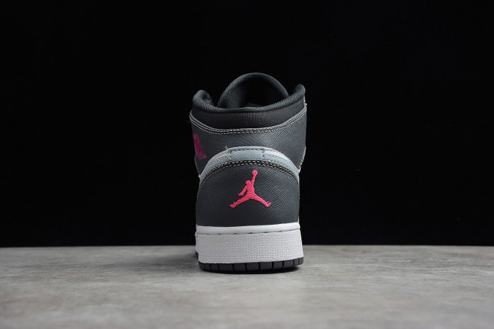 Air Jordan 1 Mid GS ' Grey Hyper Pink' White