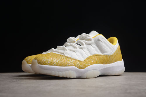 Air Jordan 11 Low Yellow snakeskin White Tour Sail AH7860-107