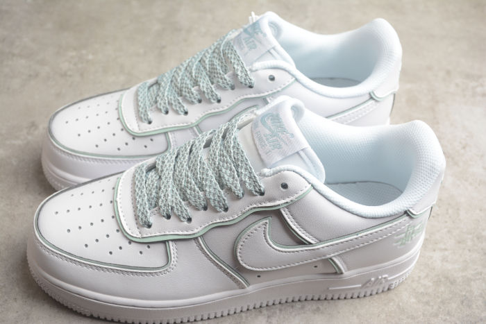 Stussy x Nike Air Force 1 Low Ice Blue and White DT0617-029