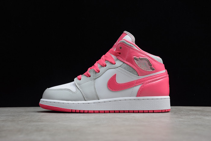 Air Jordan 1 Mid GS Platinum Pink White 555112-109