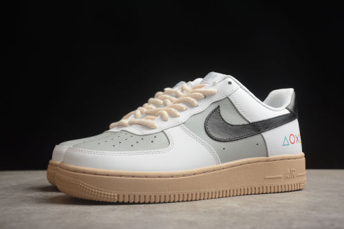 Air Force 1 07 low-top white black brown dark gray AF2288 002