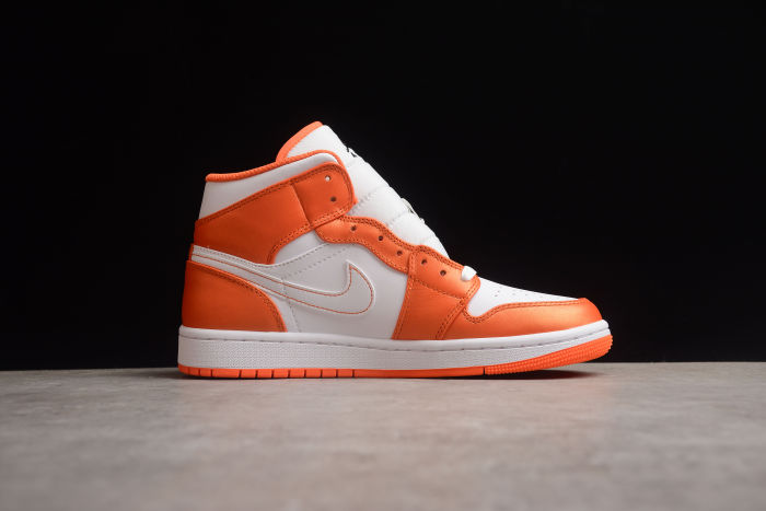 Air Jordan 1 Mid Habanero Women Sneakers Orange White