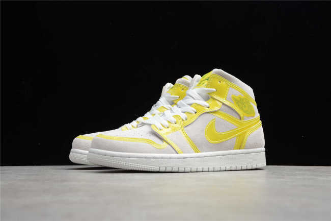 Air Jordan 1 Mid LX Shoes Off White Yellow DA5552 107