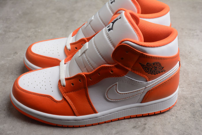 Air Jordan 1 Mid Habanero Women Sneakers Orange White