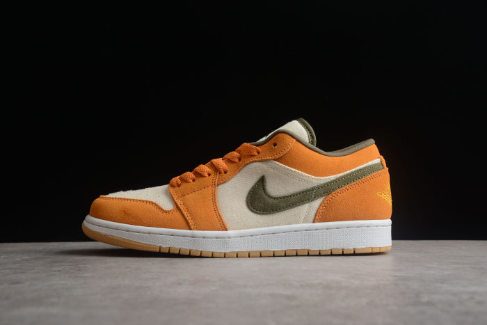 Air Jordan 1 Low SE White/Light Curry-Medium Olive DH6931-102