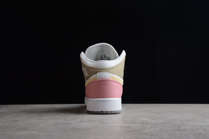 Jordan Air 1 Mid Retro Pink White Brown