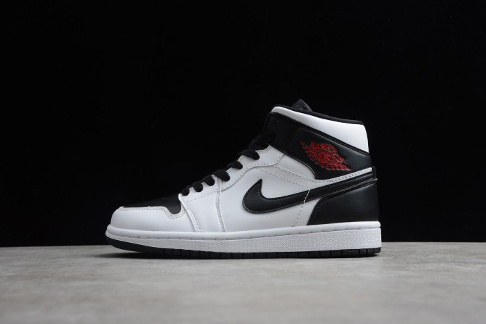 Air Jordan 1 Mid White Red Black BQ6472-101