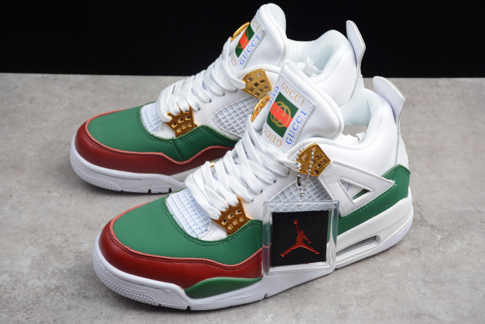Air Jordan 4 GG White/Green-Red-Gold 308599-111