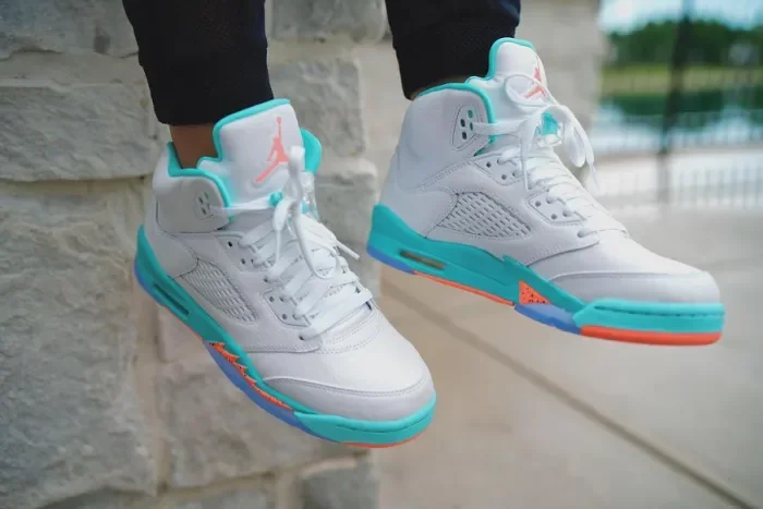 Air Jordan 5 “Light Aqua” White Blue Yellow 440892-100
