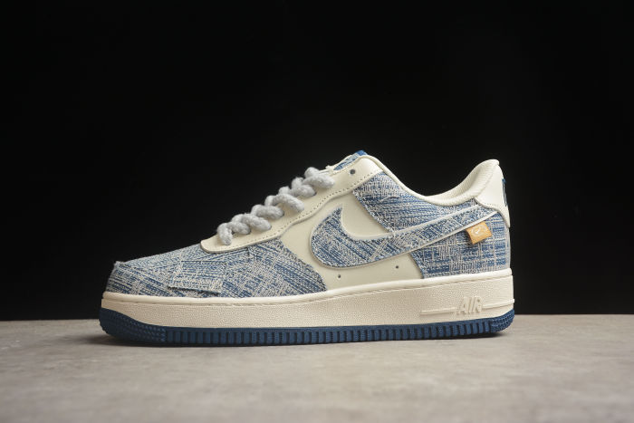 Air Force 1 07 Low Brushed Patch Navy Blue White FB0607-077