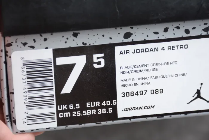 Air Jordan 4 IV “Bred” Black Red 308497-089