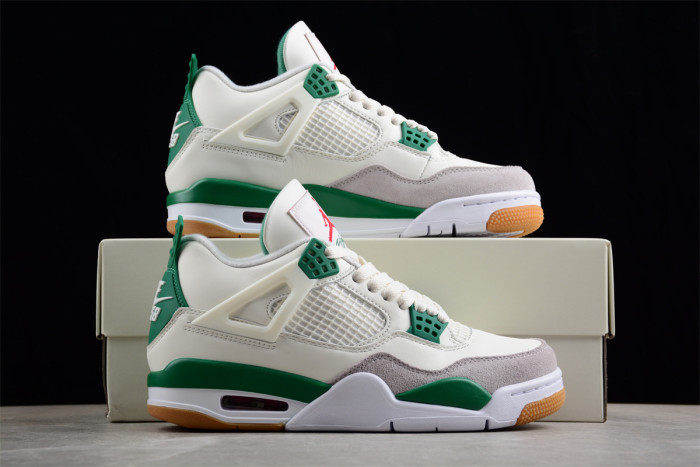 DR5415-103 Air Jordan 4 Retro SB Low Pine Green White Sail Neutral Grey
