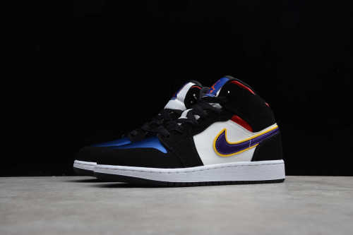 Air Jordan 1 Mid Lakers Top 3 Satin Purple Swish BQ6931-005