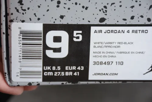 Air Jordan 4 Retro “2012 Release” White Red 308497-110