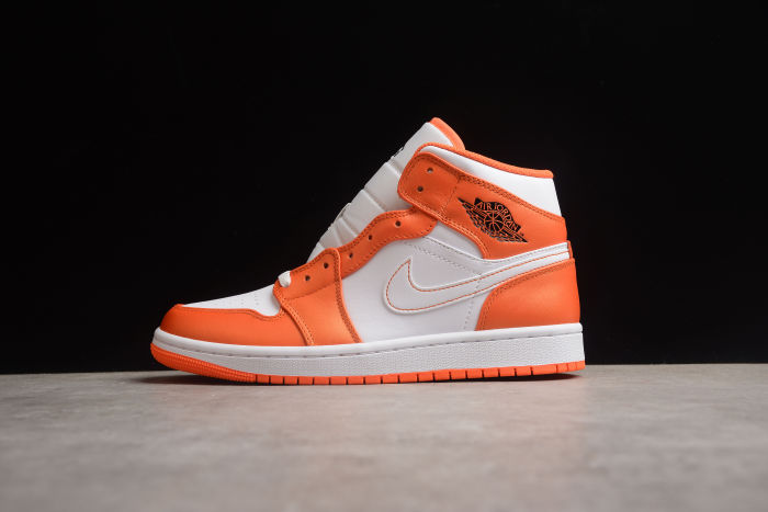 Air Jordan 1 Mid Habanero Women Sneakers Orange White