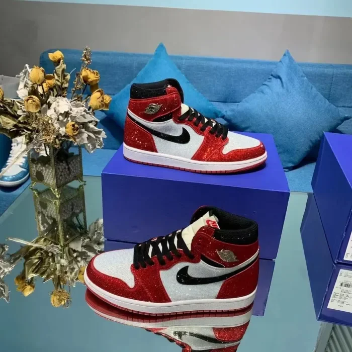 Air Jordan 1 Diamond DIY Red White