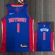 21-22 Pistons IVERSON #1 Blue 75th Anniversary Top Quality Hot Pressing NBA Jersey