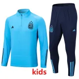 2023 Argentina Sky Blue Kids Half Pull Tracksuit (童装) (半拉链)