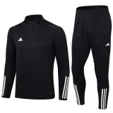 23-24 AD Black Kids Half Pull Tracksuit (童装) (半拉链)