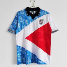1990 England Tricolor Retro Soccer Jersey