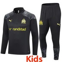 23-24 Marseille Black Kids Half Pull Tracksuit (童装) (半拉链)