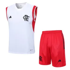 23-24 Flamengo White Tank top and shorts suit #D778