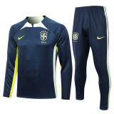 23-24 Brazil Royal blue Half Pull Tracksuit #B645 (半拉链)