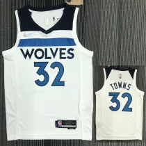 21-22 Timberwolves TOWNS #32 White 75th Anniversary Top Quality Hot Pressing NBA Jersey