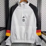 23-24 Man Utd Red White Black Windbreaker (红边）