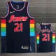21-22 76ERS EMBIID #21 Royal blue City Edition Top Quality Hot Pressing NBA Jersey